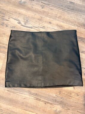 Classic Black Faux Leather Mini Skirt